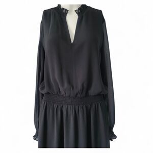 Elegant Black Womens Long Sleeve Dress